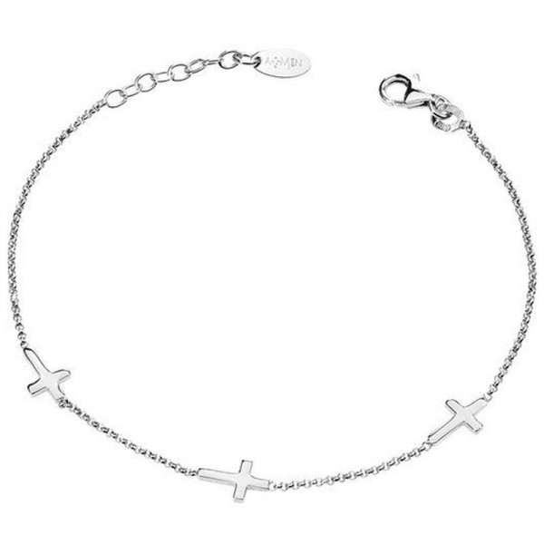Immagine del Bracciale Amen in argento con Croci BR3CB