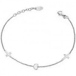 Immagine del Bracciale Amen in argento con cuore e croci donna BRCHB