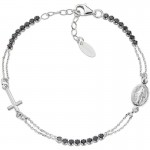 Image of the Amen Silver Rosary Bracelet with zircons BRCRMIBNZ3