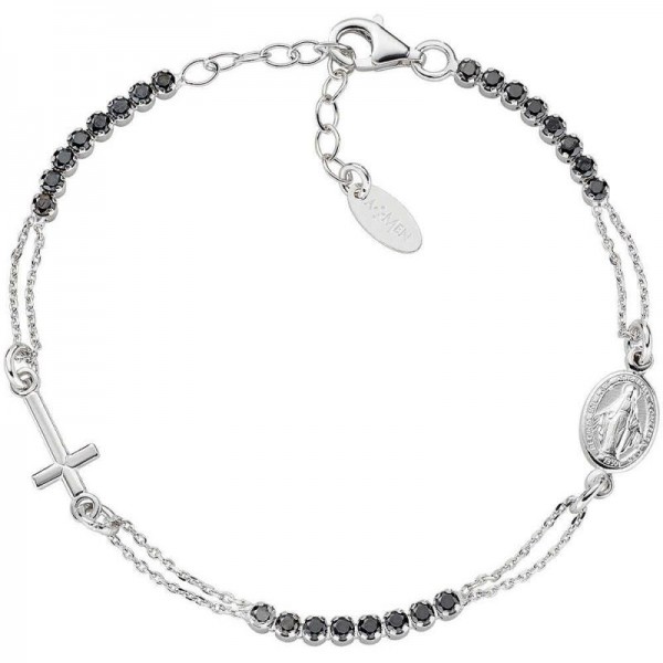 Image of the Amen Silver Rosary Bracelet with zircons BRCRMIBNZ3