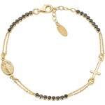 Image of the Amen Silver Rosary Bracelet with zircons BRCRMIGNZ3