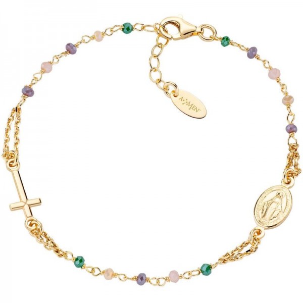 Immagine del Bracciale Rosario Amen in argento con cristalli donna BRO10GTOVE3