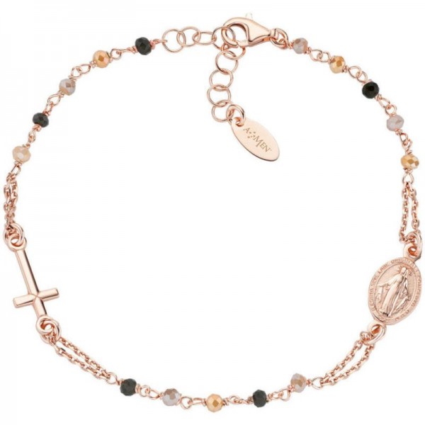 Immagine del Bracciale Amen rosario in argento con cristalli donna BRO10RMMM3