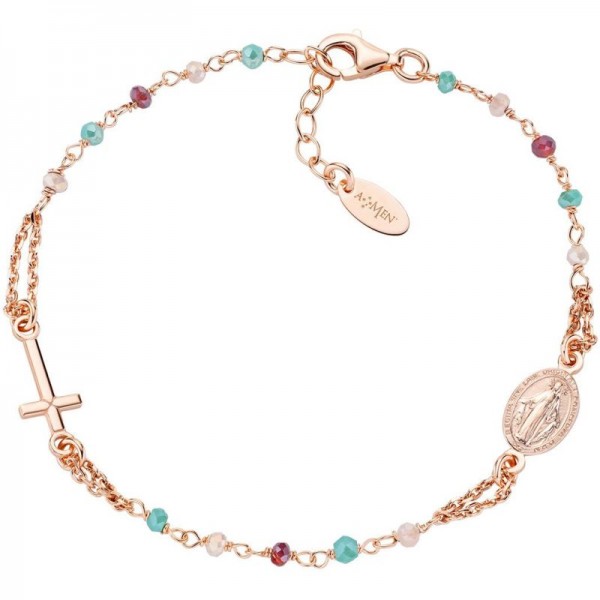 Immagine del Bracciale Amen rosario in argento con cristalli donna BRO10RRRV3