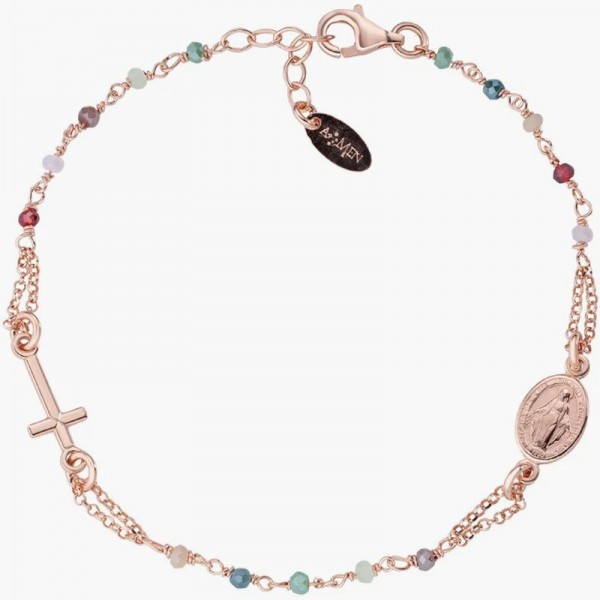 Bild des Amen Rosenkranz Armband aus Silber mit Kristallen für Damen BRO25RMU3