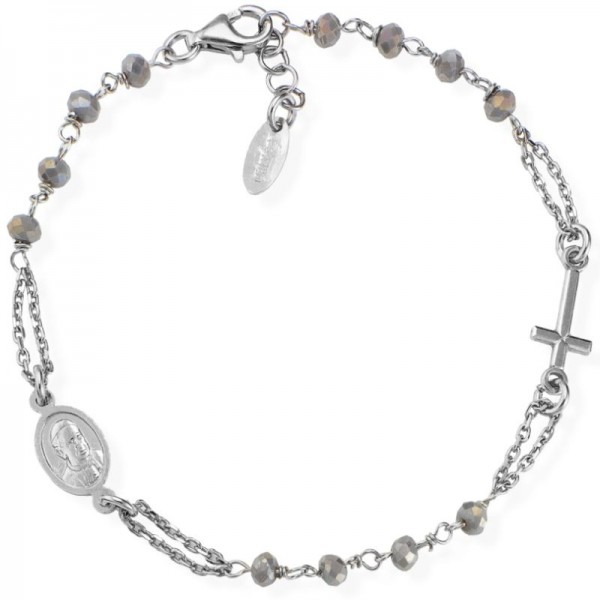 Immagine del Bracciale Amen rosario in argento con cristalli BROBF3