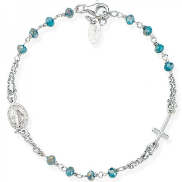 Immagine del Bracciale Rosario Amen in argento con cristalli BROBP3