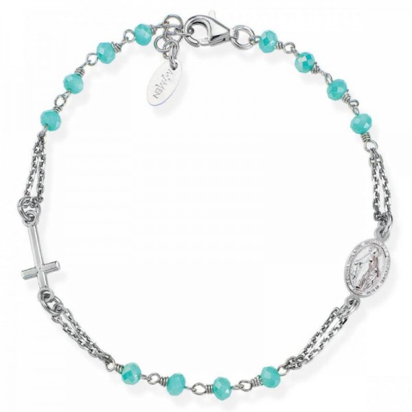 Immagine del Bracciale Rosario Amen in argento con cristalli BROBT3