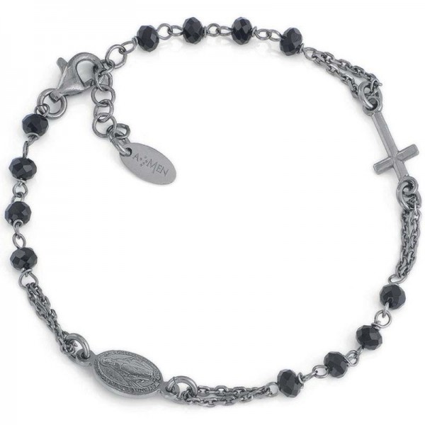 Immagine del Bracciale Rosario Amen in argento con cristalli BRONN3