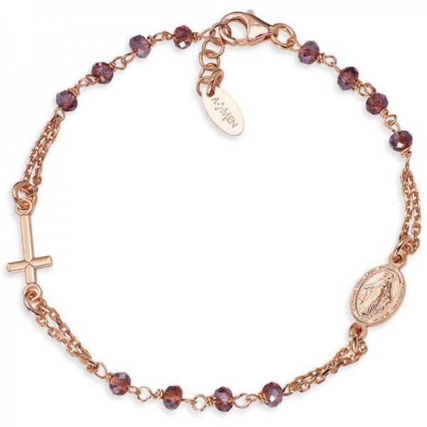 Immagine del Bracciale Amen rosario in argento con cristalli donna BRORVI3