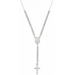 Image of the Amen Silver Rosary Necklace with zircons CLCRMIBBZ4