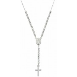 Immagine della Collana rosario Amen in argento con zirconi CLCRMIBBZ4