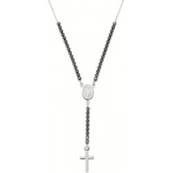Immagine della Collana rosario Amen in argento con zirconi CLCRMIBNZ4