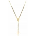 Image of the Amen Silver Rosary Necklace with zircons CLCRMIGBZ4