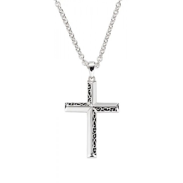 Imagen del Collar Cruz Amen en plata hombre CLCRUB