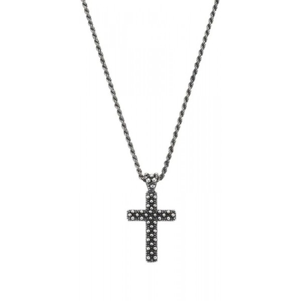 Image of the Amen Silver Cross Necklace for men CLUCSAN1