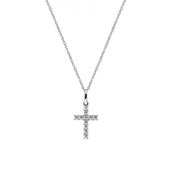 Comprar Collar Cruz Amen en plata con circonitas mujer CRBB03