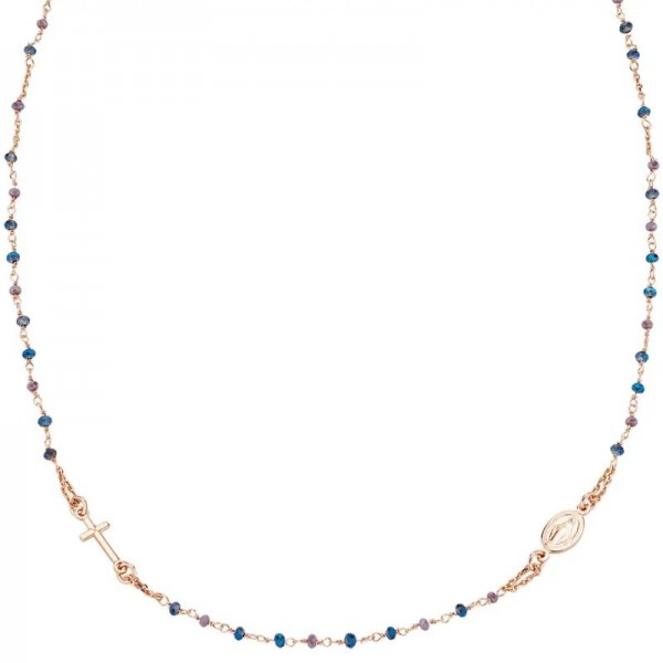 Bild der Amen Rosenkranz Kette aus Silber mit Kristallen für Damen CRO10RBLTO3