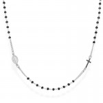 Buy Amen Silver Rosary Necklace with crystals CRO25BNZ3