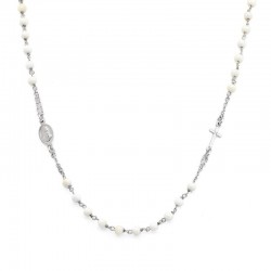 Collana Rosario Amen in argento e perle donna CROBB3