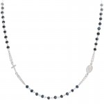 Image of the Amen Silver Rosary Necklace with crystals CROBG3