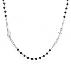Collana Rosario Amen in argento con cristalli CROBN3
