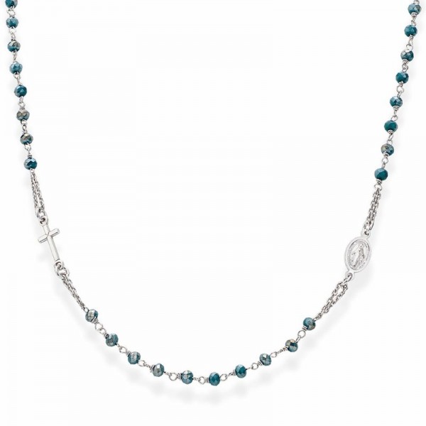 Immagine della Collana Amen Rosari in argento con cristalli CROBP3