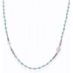 Image of the Amen Silver Rosary Necklace with crystals CROBT3