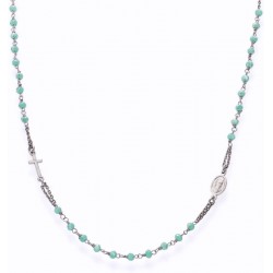 Collana Amen Rosari in argento con cristalli CROBT3