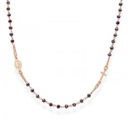 Collana Rosario Amen in argento con cristalli CRORA3