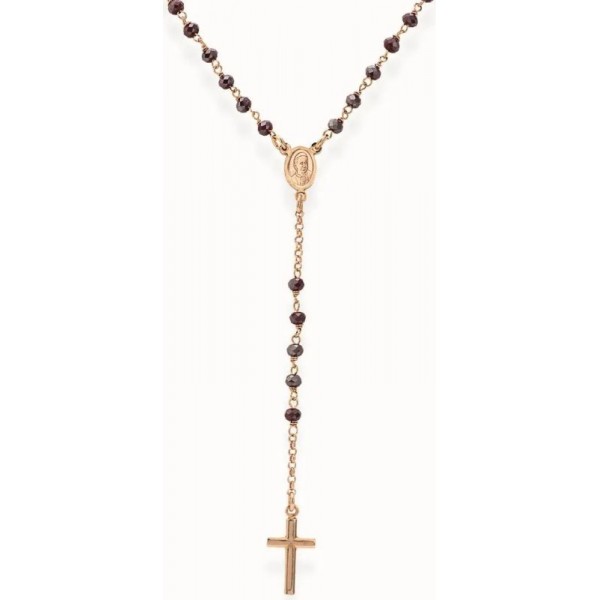 Imagen del Collar Rosario Amen en plata con cristales CRORA4