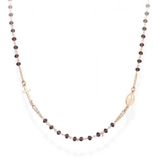 Image du Collier Chapelet Amen en argent avec cristaux CRORL3