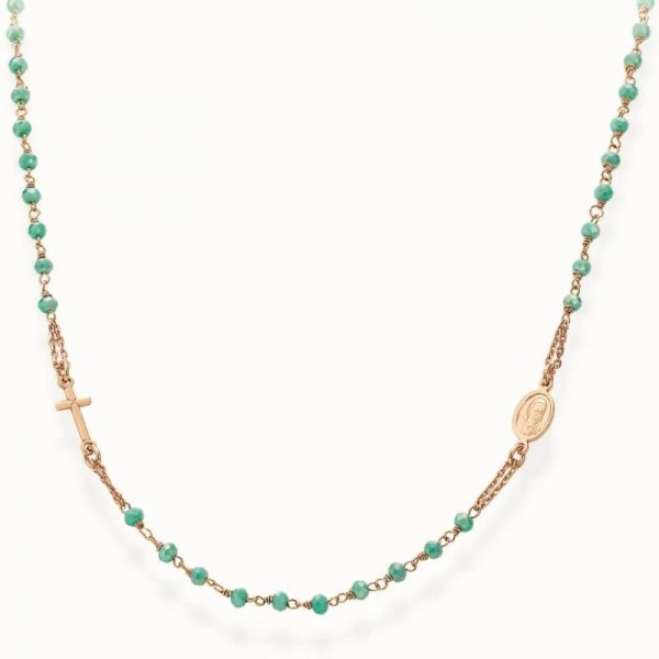 Image du Collier Chapelet Amen en argent avec cristaux CRORM3