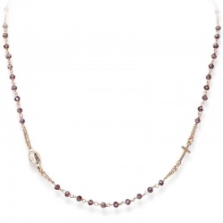 Amen Rosenkranz Kette aus Silber mit Kristallen für Damen CRORVI3