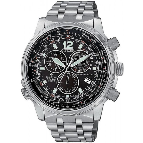 Acheter Montre Homme Citizen Radio Pilotèe Chrono Pilot Super Titanium CB5850-80E