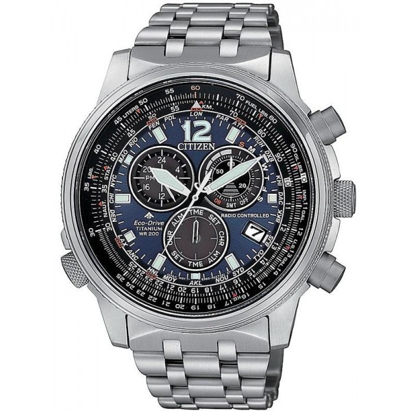Buy Men's Citizen Watch Radio Controlled Chrono Pilot Super Titanium CB5850-80L