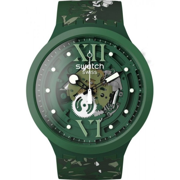 Acheter Montre Swatch Big Bold Camoflower Green SB05G104