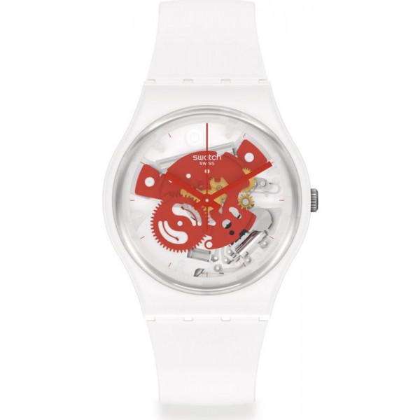 Купить Swatch Унисекс Часы Gent Time To Red Small SO31W104