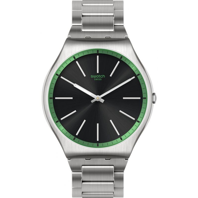 Men's Swatch Watch Skin Irony Green Graphite SS07S128G