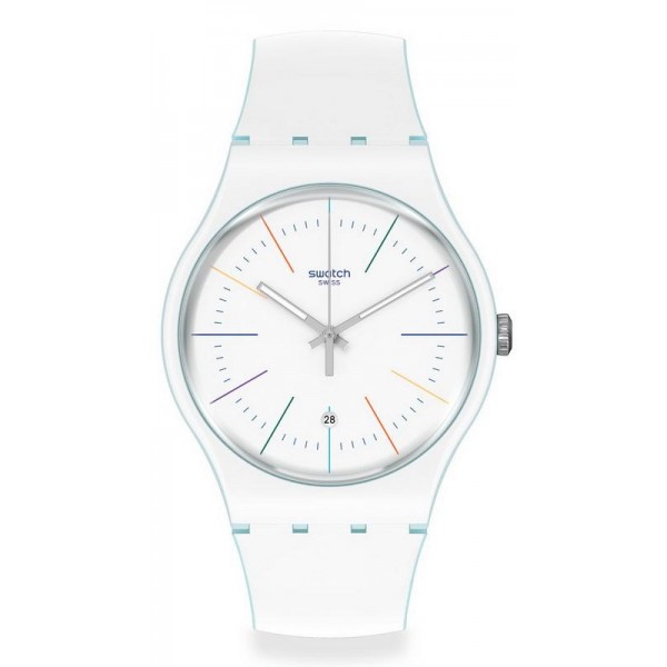Buy Swatch Unisex Watch New Gent White Layered SUOS404