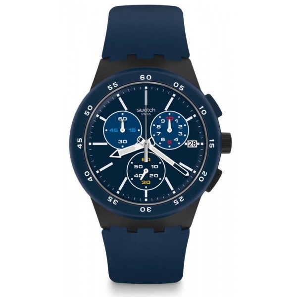 Buy Swatch Men's Watch Chrono Plastic Blue Steward SUSB417 Chronograph