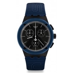 Swatch Unisex Watch Chrono Plastic X-District Blue SUSB418 Chronograph