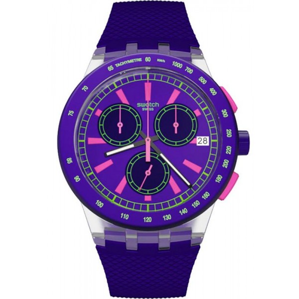 Buy Swatch Unisex Watch Chrono Plastic Purp-Lol SUSK400 Chronograph
