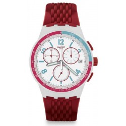 Montre Unisex Swatch Chrono Plastic Red Track SUSM403 Chronographe