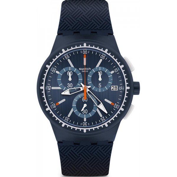 Купить Swatch Мужские Часы Chrono Plastic Gara In Blu SUSN410 Хронограф
