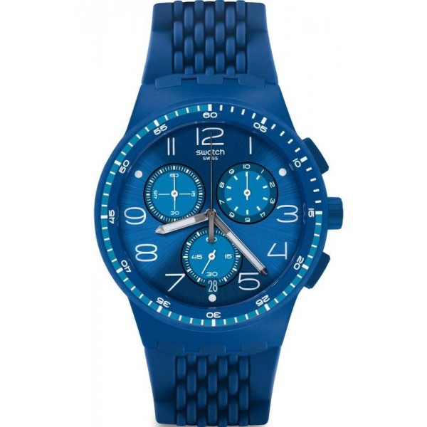 Buy Swatch Unisex Watch Chrono Plastic Triple Blu SUSN415 Chronograph