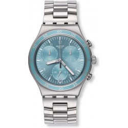 Swatch Unisexuhr Irony Chrono Clear Water YCS589G Chronograph