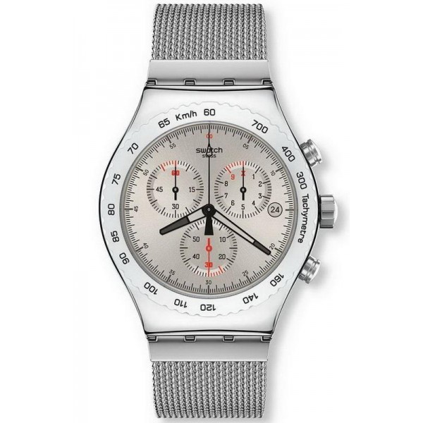 Buy Swatch Men's Watch Irony Chrono Silverish YVS405G Chronograph