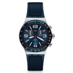 Купить Swatch Мужские Часы Irony Chrono Blue Grid YVS454 Хронограф